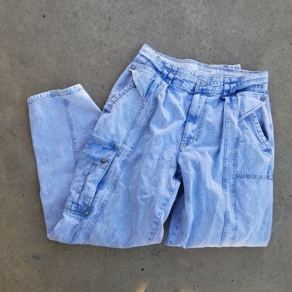 Bugle Boy Jeans Vintage 8s 90s Bugle Boy Light Wash Denim Cargo
